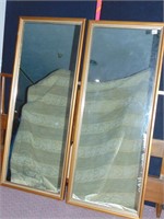 2 WOOD FRAMED MIRRORS 54" X 22"