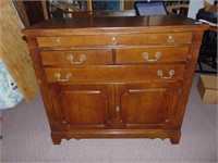 MAHOGANY SILVER CHEST CABINET WITH SHALLOW TOP