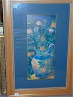 FLORAL PICTURE "PAINTED VASE" CUSTOM FRAME