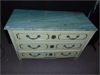 MARBLE TOP CHEST 3 DRAWER, BEVELED EDGE MARBLE,