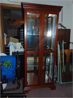 CHERRY 2 DOOR CURIO 84" TALL X 34" LIGHTS UP WITH
