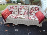 WICKER ANITIQUE SOFA SOME WEAR AT BASE WITH