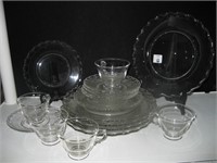 GLASS DINNER WARE PLATES, CUPS & SAUCERS