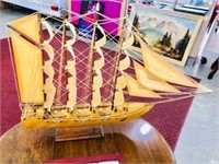 Tramp Art Ship Made from Matchsticks & Old Pencils