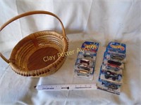 Basket of 9 New Hotwheels Toy Cars