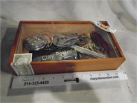 Cigar Box of Knives, Lock, Keys & More