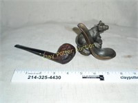 Bronze Bear Pipe Holder & Pipe