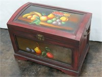 Painted MED 14" Wooden Dome Top Decor Trunk