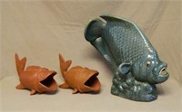 Terra Cotta and Ceramic Fish Figures.