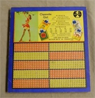 Pin-Up Girl Litho Cigarette Sales Counter Card.