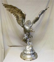 Large Silver Gilt Flying Eagle Statue.