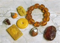 Amber Colored Jewelry Selection.