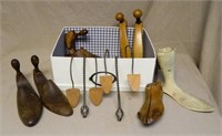 Selection of Vintage Wood and Iron Shoe Forms.