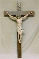 Large Oak Hanging Crucifix.