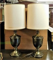 Brass Urn Form Table Lamps.
