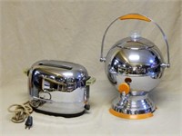 Vintage Chrome Toaster and Percolator.