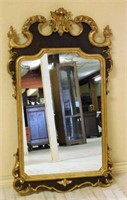 Carved Gilt Wood and Burl Framed Mirror.