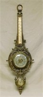 Ornate West German Brass Barometer.