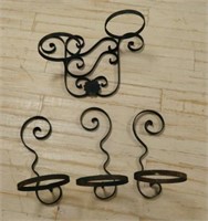Wrought Iron Hanging Planters.  4 pc.