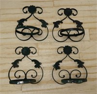 Wrought Iron Hanging Planters.  4 pc.