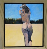 Figural Nude Oil on Canvas, Signed Rupp.