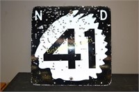 ND 41 Road Sign, Chieftain Silhouette