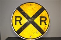 Vintage Reflective Railroad Crossing Sign