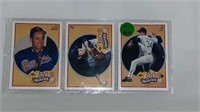 Sheet of 3 collector baseball cards
