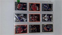 Sheet of nine collector hockey cards