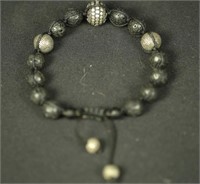 MEN'S LEATHER AND BEADS BRACELET