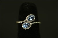 DOUBLE PEAR CUT TANZANITE ESTATE RING