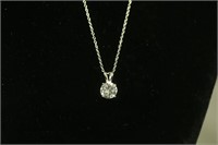 MATCHING WHITE SAPPHIRE SOLITAIR NECKLACE