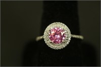3.01 PINK SAPPHIRE HALO RING