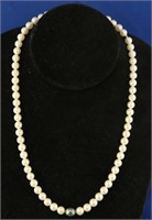 WHITE PEARL & 9.5MM BLACK PEARL 17.5" NECKLACE