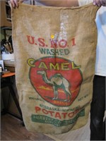 Vtg Camel Brand Burlap 100lb Potato Sack Nebraska