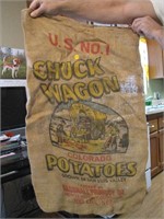 Vtg Chuck Wagon Burlap 100lb Potato Sack Colorado