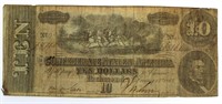 1864 Richmond VA Confederate $10 Bank Note
