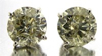 14kt Gold 6.39 ct Diamond Stud Earrings