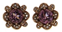 Antique Style Purple Spinel Designer Earrings