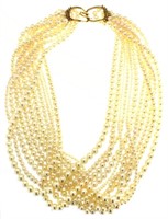 14kt Gold 10 Strand Elegant 20" Pearl Necklace