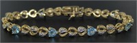 Genuine Blue Topaz & Diamond Accent Bracelet