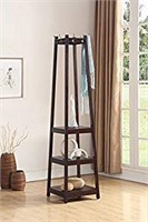 ROUNDHILL FURNITURE COAT RACK W/ STORAGE SHELVES