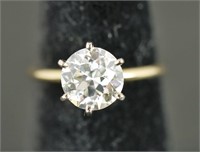 TIFFANY STYLE 14KT YELLOW GOLD 2.38CT DIAMOND RING