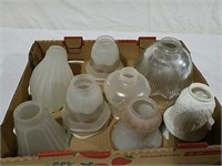 A variety of glass lamp shades