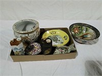 Oriental jardeniere, bowls and miscellaneous