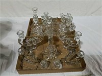 2 boxes glass candlesticks