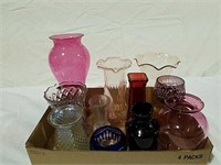 Bohemia glass and other glass vases