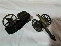 Small toy cannon and engine