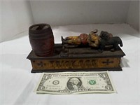 Vintage cast iron Trick Dog Bank - needs repair