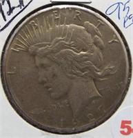 1927 Peace Silver Dollar.